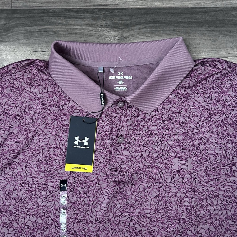 Under Armour Shirt Mens 4XLT Tall Golf Polo Floral Matchplay Printed Loose New